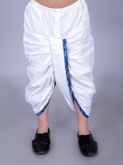 Anuttara Blue Cotton Blend Straight Dhoti & Kurta Set_FJB1004