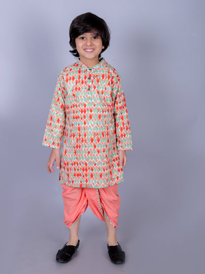 Anuttara Multicolor Cotton Blend Straight Dhoti & Kurta Set_FJB1007
