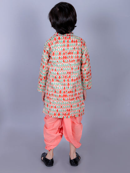 Anuttara Multicolor Cotton Blend Straight Dhoti & Kurta Set_FJB1007