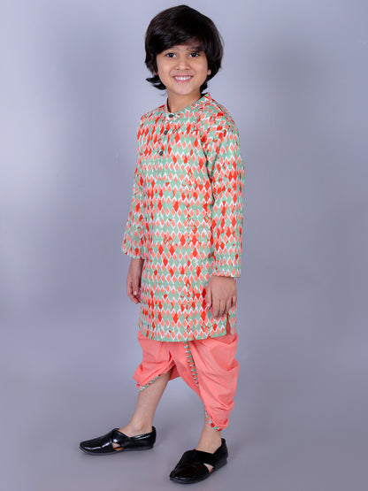 Anuttara Multicolor Cotton Blend Straight Dhoti & Kurta Set_FJB1007