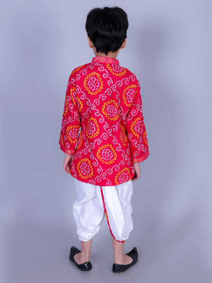 Anuttara Pink Cotton Blend Angrakha Dhoti & Kurta Set_FJB1009