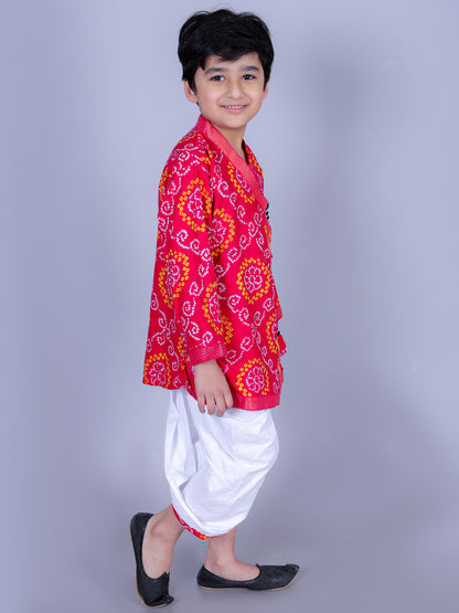 Anuttara Pink Cotton Blend Angrakha Dhoti & Kurta Set_FJB1009