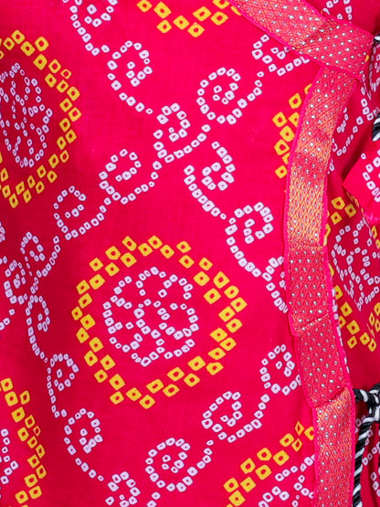Anuttara Pink Cotton Blend Angrakha Dhoti & Kurta Set_FJB1009