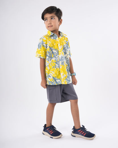Anuttara Multicolor Pure Cotton Straight Shirt & Short Pant Set_FJB1034