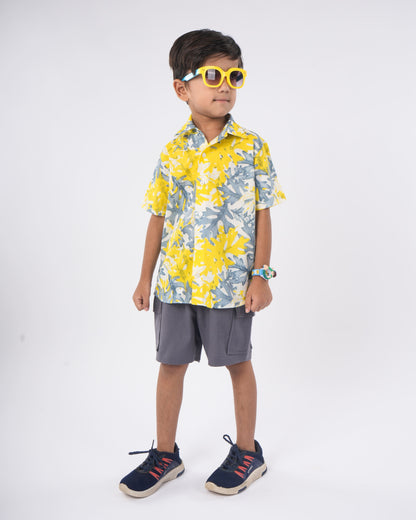 Anuttara Multicolor Pure Cotton Straight Shirt & Short Pant Set_FJB1034