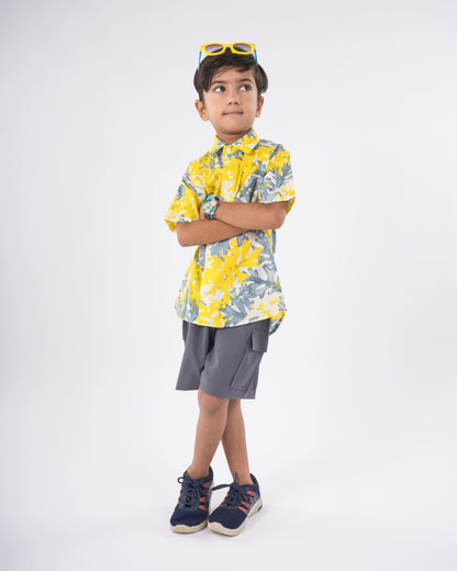 Anuttara Multicolor Pure Cotton Straight Shirt & Short Pant Set_FJB1034