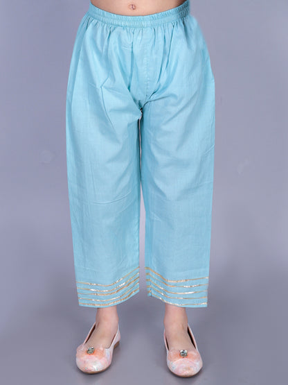Anuttara Green Cotton Blend Anarkali/Flared Kurta & Pant Set_FJG1001