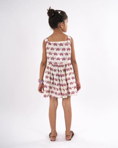 Anuttara Off White Pure Cotton Flared Frock_FJG1019