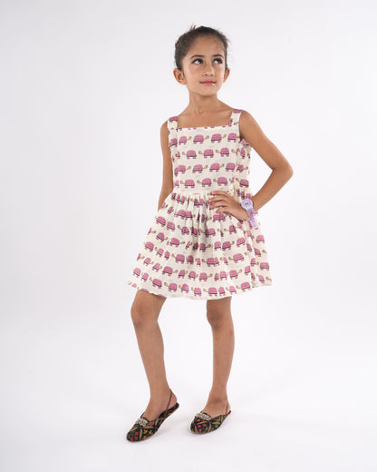 Anuttara Off White Pure Cotton Flared Frock_FJG1019