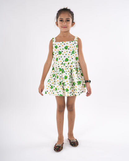 Anuttara White Pure Cotton Flared Frock_FJG1020