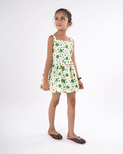 Anuttara White Pure Cotton Flared Frock_FJG1020
