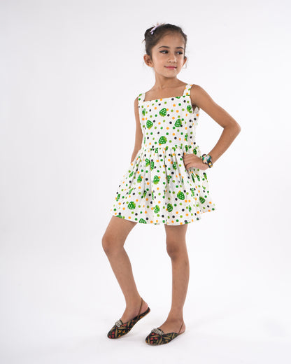Anuttara White Pure Cotton Flared Frock_FJG1020