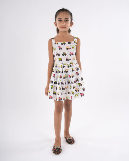Anuttara White 1 Pure Cotton Flared Frock_FJG1021