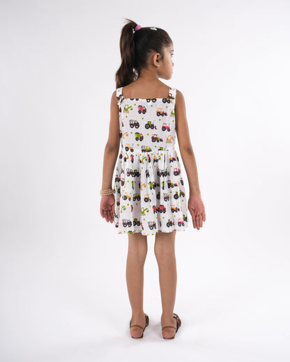 Anuttara White 1 Pure Cotton Flared Frock_FJG1021
