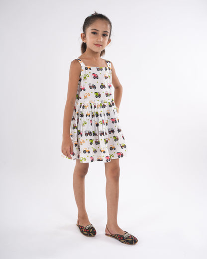Anuttara White 1 Pure Cotton Flared Frock_FJG1021