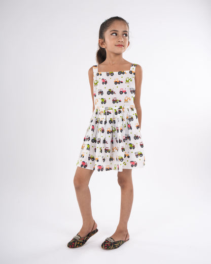 Anuttara White 1 Pure Cotton Flared Frock_FJG1021