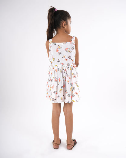 Anuttara White 2 Pure Cotton Flared Frock_FJG1022