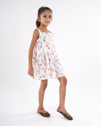 Anuttara White 2 Pure Cotton Flared Frock_FJG1022