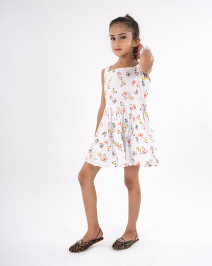 Anuttara White 2 Pure Cotton Flared Frock_FJG1022