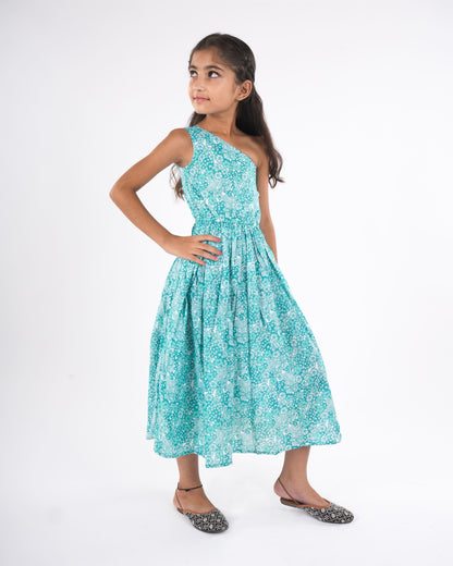 Anuttara Sea Green Pure Cotton Anarkali/Flared Anarkali/Flared Gown_FJG1026