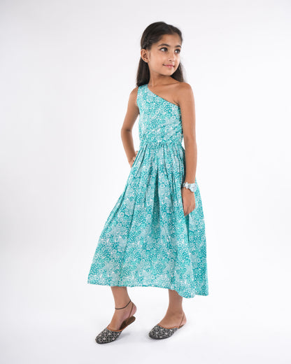 Anuttara Sea Green Pure Cotton Anarkali/Flared Anarkali/Flared Gown_FJG1026