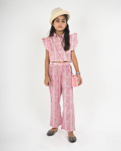 Anuttara Pink Pure Cotton Straight Co Ords Set_FJG1027