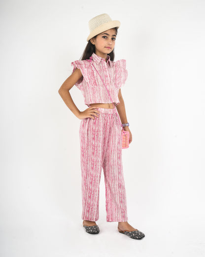Anuttara Pink Pure Cotton Straight Co Ords Set_FJG1027