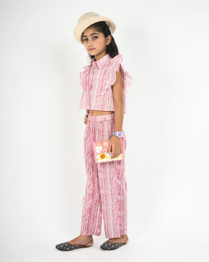 Anuttara Pink Pure Cotton Straight Co Ords Set_FJG1027