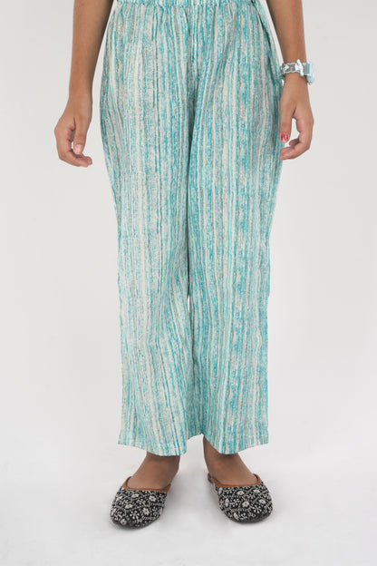 Anuttara Turquoise Pure Cotton Straight Co Ords Set_FJG1028