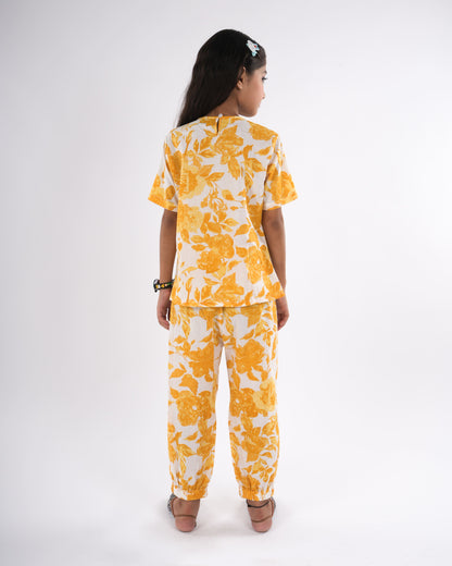 Anuttara Yellow Pure Cotton Straight Co Ords Set_FJG1031