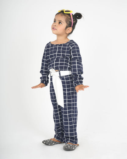 Anuttara Blue Rayon Straight Co Ords Set_FJG1035