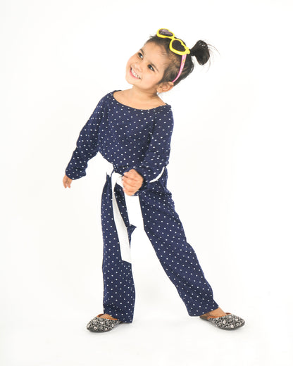 Anuttara Navy Blue Rayon Straight Co Ords Set_FJG1036