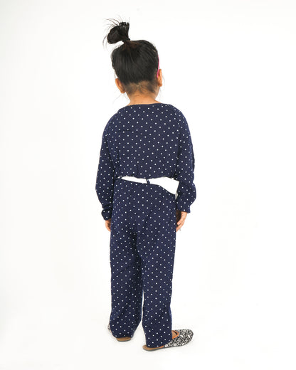 Anuttara Navy Blue Rayon Straight Co Ords Set_FJG1036