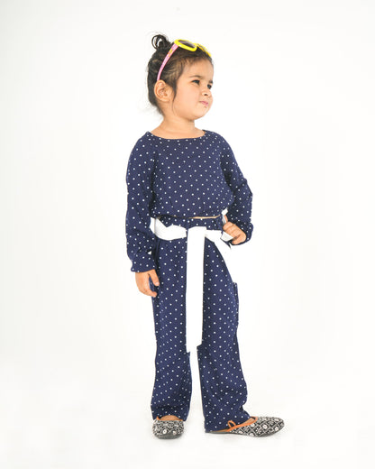 Anuttara Navy Blue Rayon Straight Co Ords Set_FJG1036