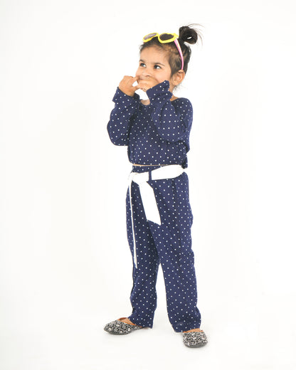 Anuttara Navy Blue Rayon Straight Co Ords Set_FJG1036