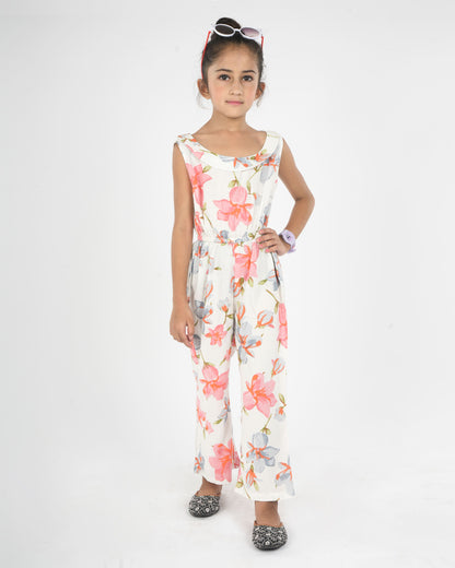 Anuttara White Pure Cotton Straight Jump Suit_FJG1037
