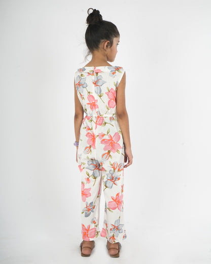 Anuttara White Pure Cotton Straight Jump Suit_FJG1037
