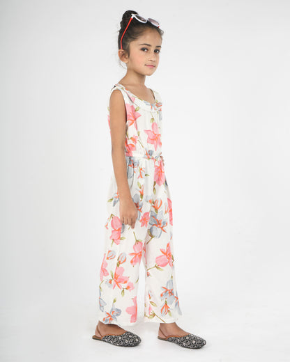 Anuttara White Pure Cotton Straight Jump Suit_FJG1037