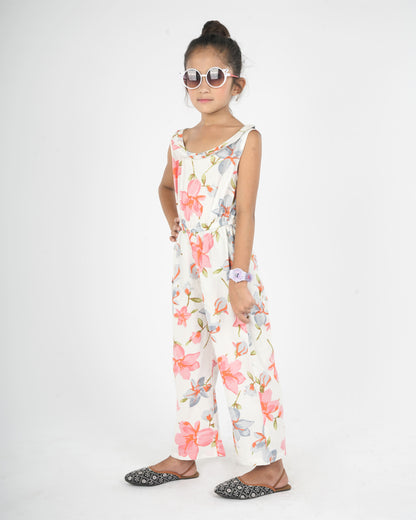 Anuttara White Pure Cotton Straight Jump Suit_FJG1037