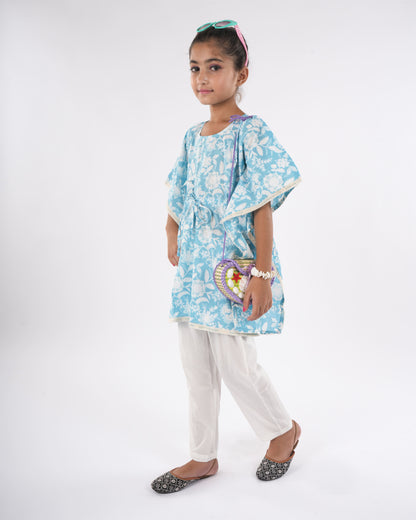 Anuttara Sky Blue Pure Cotton Straight Kaftan_FJG1039