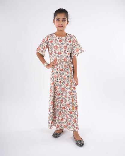 Anuttara Multicolor Rayon Straight Top & Skirt Set_FJG1042