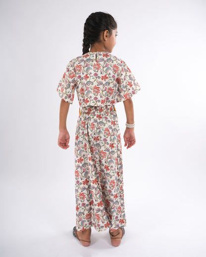 Anuttara Multicolor Rayon Straight Top & Skirt Set_FJG1042