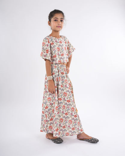 Anuttara Multicolor Rayon Straight Top & Skirt Set_FJG1042