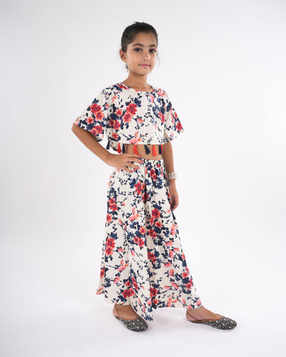 Anuttara White Rayon Straight Top & Skirt Set_FJG1044