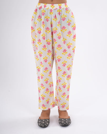 Anuttara Peach Pure Cotton Straight Kurta Pant & Dupatta Set_FJG1045