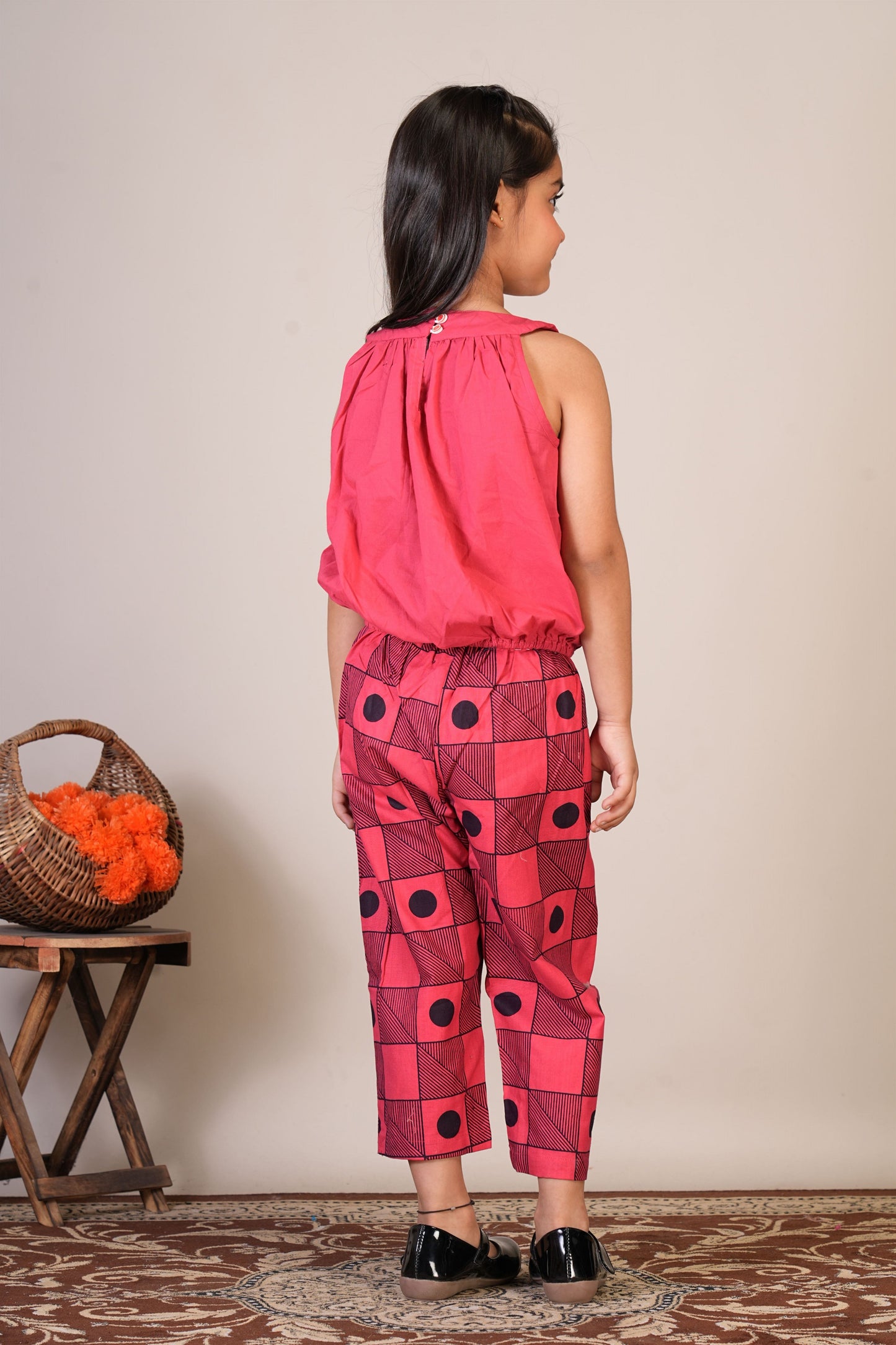 Anuttara Pink Pure Cotton Straight Top & Trouser_FJG1064