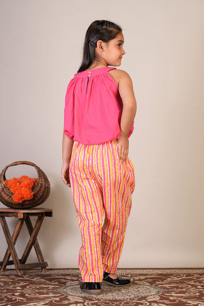 Anuttara Pink Pure Cotton Straight Top & Trouser_FJG1065
