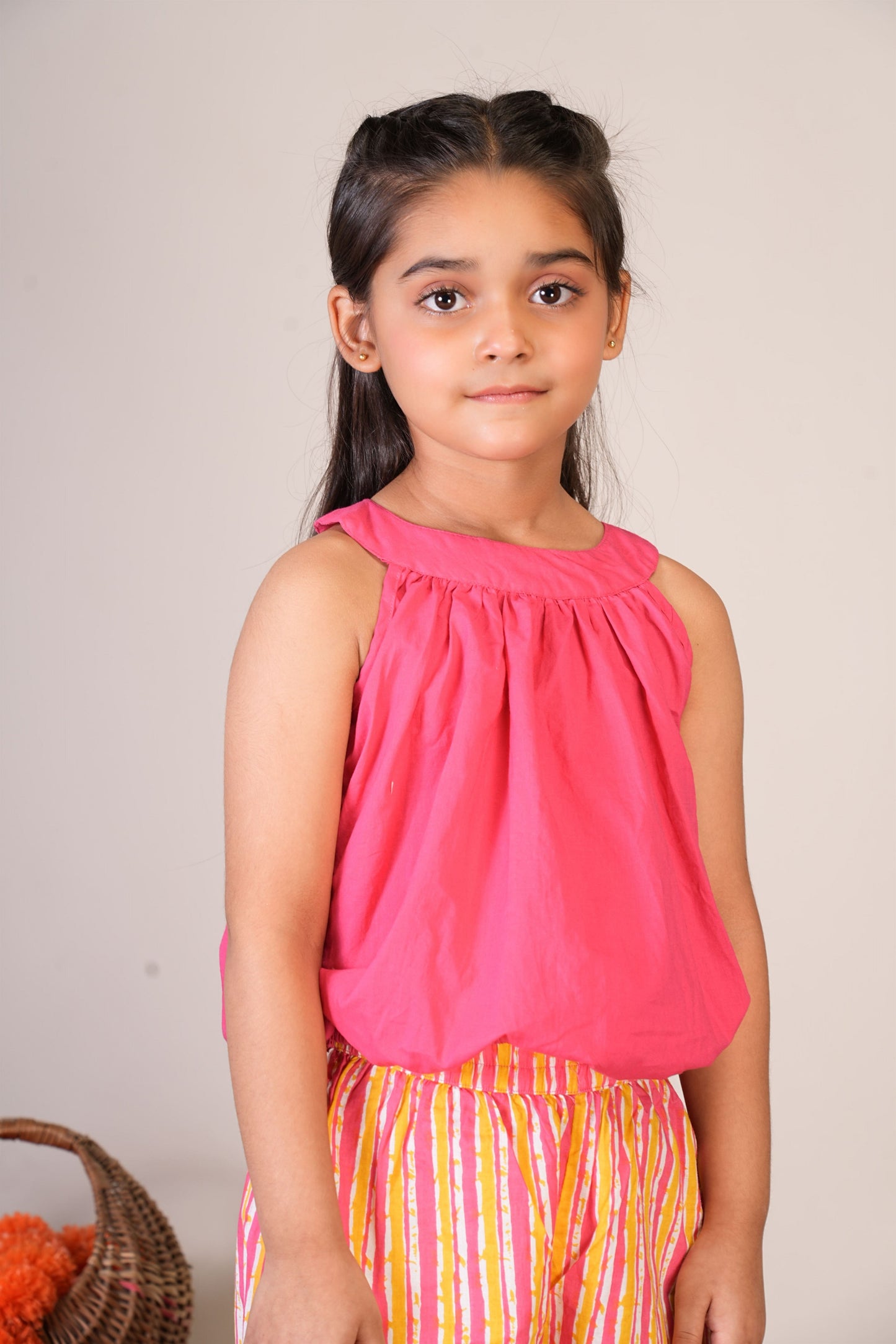 Anuttara Pink Pure Cotton Straight Top & Trouser_FJG1065