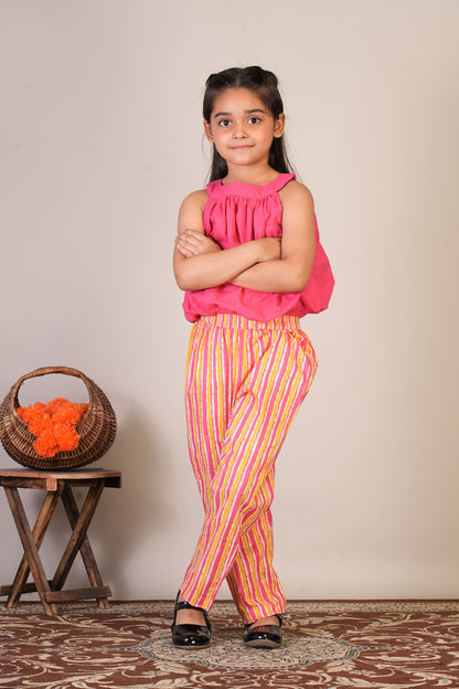 Anuttara Pink Pure Cotton Straight Top & Trouser_FJG1065