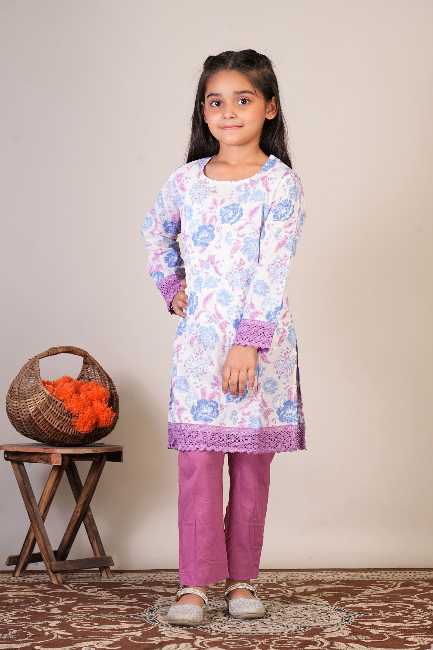 Anuttara Multicolor Pure Cotton Straight Kurta, Pant & Dupatta Set_FJG1073